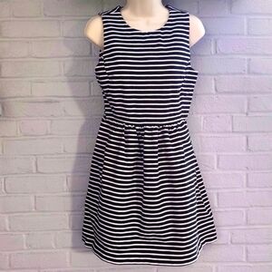 🦓 J. Crew Sleeveless Striped Daybreak Dress. Size S. B&W. Excellent Condition.
